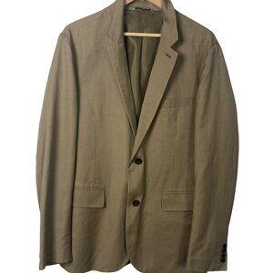 Gap Mens Beige Blazer Jacket M Cotton & Linen Blend Single Breasted Button Closu